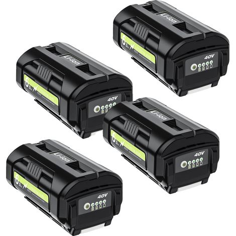 Batterie de remplacement, capacité 6000mAh, sortie 40V, compatible avec Ryobi, 4Pcs Batterie (1/2)