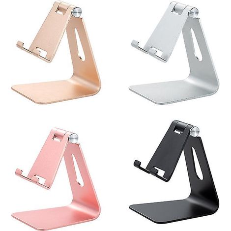 support De Tlphone Portable En Alliage D'aluminium 4pcs (un Pour Chaque Noir, Or, Or Rose, Argent) (1/4)