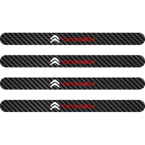 (Poignée de porte,lot de 4) Film protecteur pour poignées de porte de voiture,en fibre de carbone,avec seuil de porte anti-rayures,pour Citroën C3,C4,DS4,C5,C5X et C-Quatre (1/3)