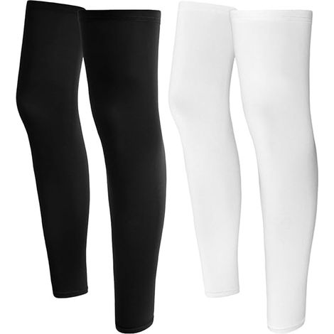 4 Couvertures De Garde À Jambes Doubles Élastiques, Revêtements De Jambes Confortables Et Respirants, Couvre-Jambes De Protection Solaire, Équipement De Sport (Noir Et Blanc).