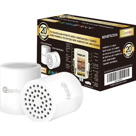 Lot de 2 Cartouche Filtre Douche Filtre Eau Douche Filtre Douche Anti Calcaire Et Chlore Filtre de Douche Eau Cheveux Soulage les Démangeaisons de la Peau Cartouche de Rechange Filtre Douche (1/5)