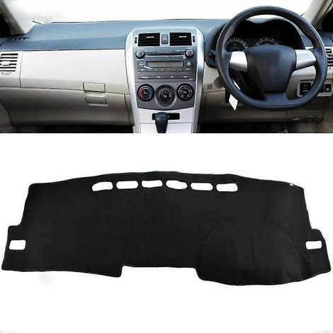 Housse de tableau de bord anti-rayures pour Toyota Corolla Axio Fielder 2007-2011 (conduite à droite), noire. (1/4)