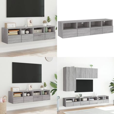 Meubles TV muraux 2pcs sonoma gris 60x30x30cm bois d'ingénierie - Meuble Tv Mural - Meuble Tv Suspendu - Rangement Murale - Armoire Tv - Design Moderne - Home & Living (1/5)