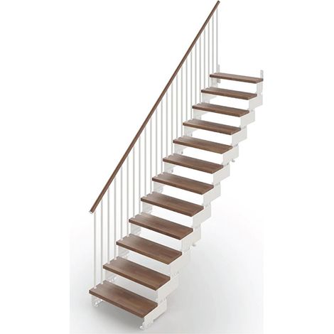 Scala dritta 12 gradini - Larghezza 85cm - Legno e bianco - COMPO85V/SBMNOY-12