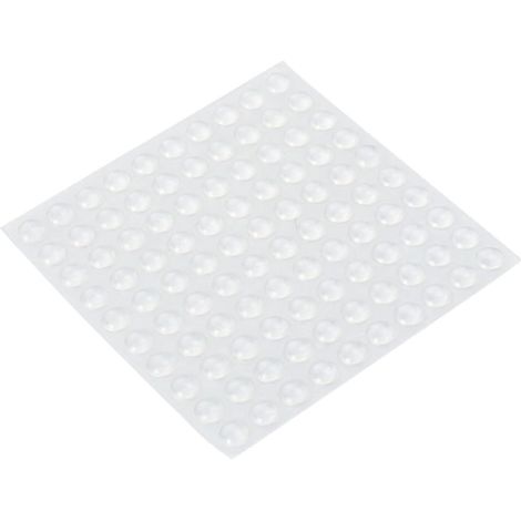100 Patins de meubles en silicone transparent, forme hémisphérique, (1/5)