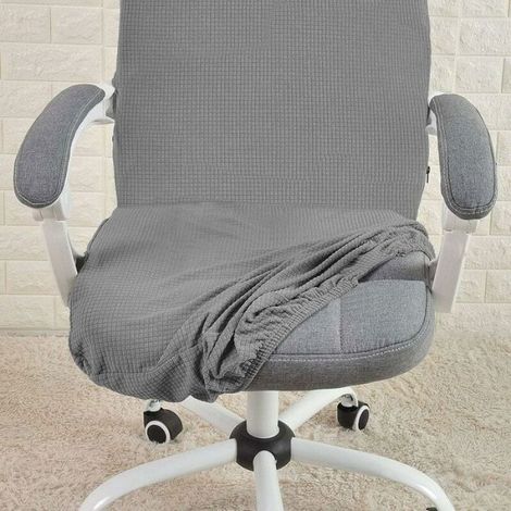 Housse de chaise de bureau Mbleu Waterproof gris Stretch Jacquard Computer Chair Cover (For Armchair) (1/5)
