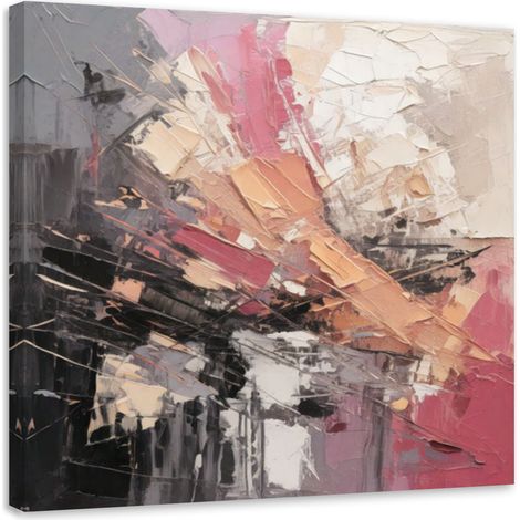 Tableau déco Abstraction Impression Rose 40x40 (1/5)