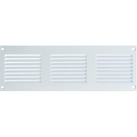 Grille d'Aération Rectangulaire 300x100mm - Blanc Grille de Ventilation en Métal - Registre d'évacuation d'air avec Moustiquaire - Couvercle d'évent Interne pour Mur et Plafond (1/5)
