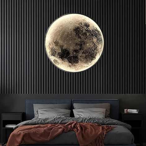 Moderne LED-Wandleuchte für den Innenbereich, 15 W, rundes Design, 6500 K, Schwarz, für Schlaf- oder Wohnzimmer, 24 cm (1/5)