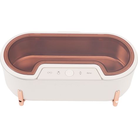 Nettoyeur de bijoux à ultrasons 40 kHz, 4 modes de nettoyage, appareil de nettoyage à ultrasons pour lunettes et montres, 100-240 V, transparent, rouge, prise américaine (1/5)