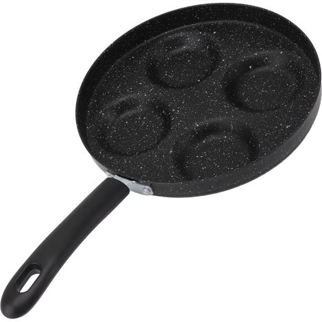 Poêle à œufs 4 tasses, antiadhésive, pour omelettes, œufs au plat, steaks, crêpes et petit-déjeuner. Compatible avec plaques à induction et cuisinières à gaz. (1/5)