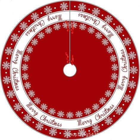 Jupe de sapin de Noël 90 cm - Tapis ou tapis de pique-nique avec motif flocon de neige et éléments classiques, adapté à la décoration du sapin de Noël et aux fêtes de Noël (1/5)