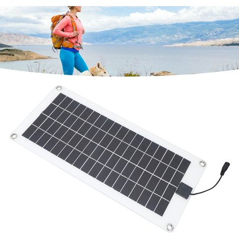 Polykristallines Solarpanel 43,5 x 20 cm 30 W 12 V mit Batterieclip und Zigarettenanzünder, wasserdicht. (1/5)