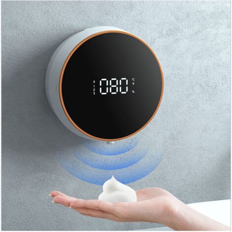 Distributeur de savon mousseux automatique mural 300ml, rechargeable, 3 réglages, détection de température (1/5)