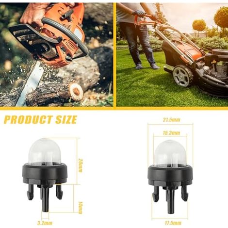 Ampoule d'Amorçage 188-512 pour Walbro/Stihl/Husqvarna/Poulan/Craftsman/Ryobi Compatible avec Tronçonneuses Débroussailleuse Coupe-Bordures Taille-Haies Souffleurs (1/5)