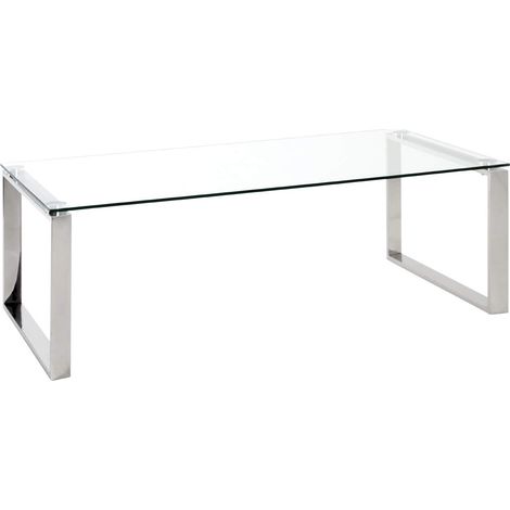 Table basse 120x60x40 cm en verre et inox - GENTONG (1/3)