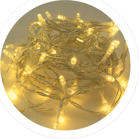 Transparente LED-Girlande 10 m, 8 Funktionen, warmes Licht