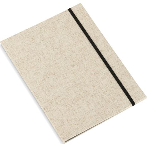 Classeur A4 - Boîte de rangement avec élastique - Porte-documents pour documents, dossiers et documents - Porte-documents en panneau de fibres et papier 100% recyclés - Lin