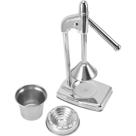 Minimalist, compact, ergonomic, food-grade 304 stainless steel manual citrus juicer with rubber handle (1/5)