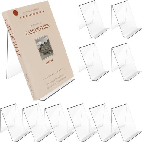 Bardusch-Lot de 10 porte-livres acrylique transparents, dimensions 10×11,5×13 cm, affichage albums/photos (1/5)