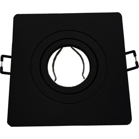 Bague encastrée inclinable noire 110 x 110 mm Bague pour spot encastré (1/2)