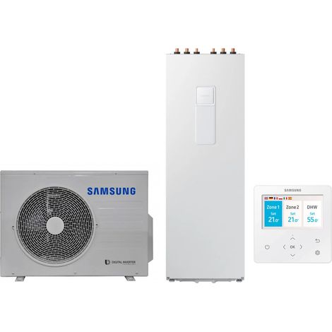 Pompa di Calore Aria-Acqua Splittata ClimateHub Samsung AE060RXEDEG/EU + Bollitore AE260RNWSEG/EU di 260 litri con Comando Incluso (1/5)