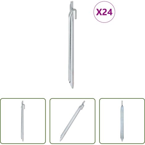 Camping - Zeltheringe 24 Stk. V-Form 25 cm Ø20 mm Verzinkter Stahl (1/5)