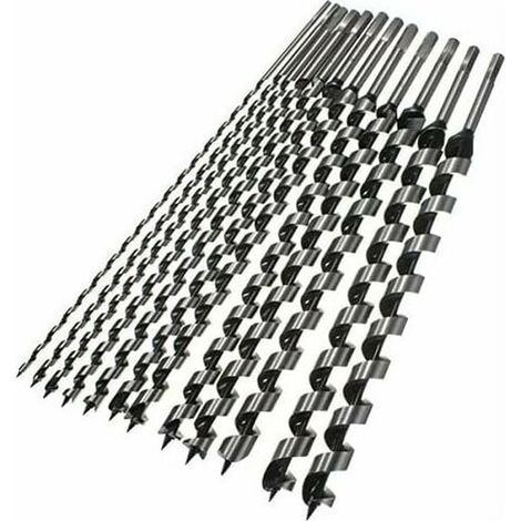 Punta da trapano Crezuo da 460 mm per legno – Acciaio ad alto tenore di carbonio – Punta a centraggio – Foratura rapida e fluida – 6-28 mm per trapani-Crezuo