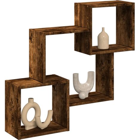 Armario de pared madera ingeniería roble ahumado 78x18x71 cm vidaXL (1/5)