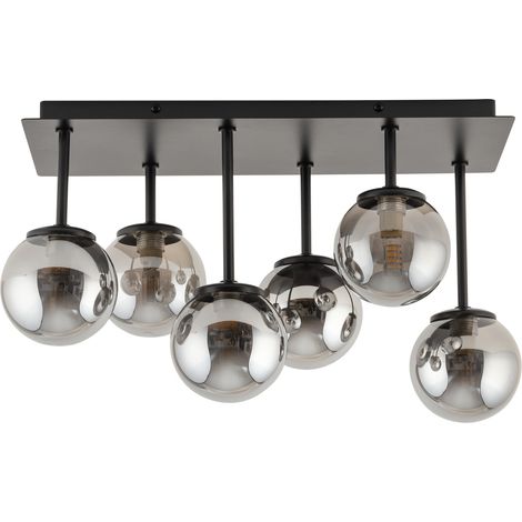 Plafonnier moderne Tulia 6xG9 boules verre gris Sigma (1/4)