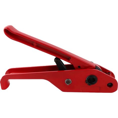 [JAMAIS UTILISÉ]Tendeur de feuillard manuel rouge, outil combiné sans soudure, pour ruban PET/PP de 16 à 19 mm (rouge) (1/5)