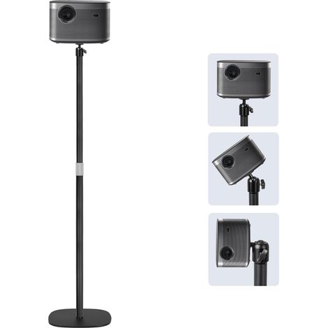 Support Projecteur - Réglable 49 à 125 Cm - Métal - Rotation 360 Degrés - Universel Plafond Sol - Charge 6 Kg (1/5)