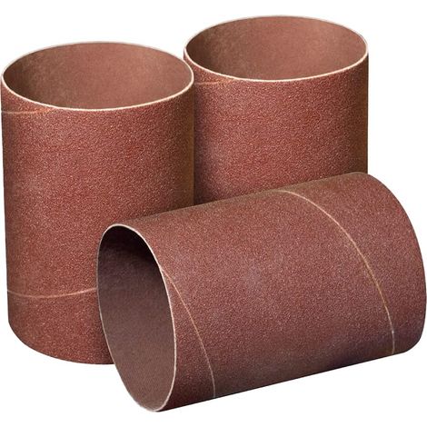 Lot de 3 manchons de ponçage de 11,4 cm pour ponceuse à broche  Grain 120  Papier abrasif en oxyde d'aluminium de 7,6 cm de diamètre (1/5)
