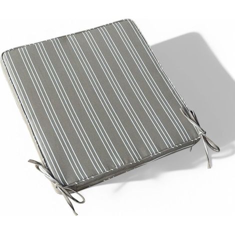Cuscino seduta large in poliestere sfoderabile a righe tortora 45x50 cm (1/2)