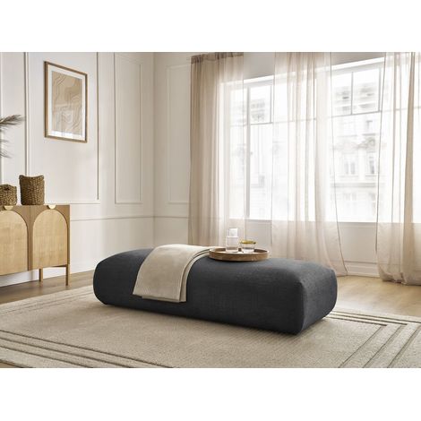 BOBOCHIC - Grand pouf pour canapé modulable SIRIUS tissu texturé Noir (1/5)