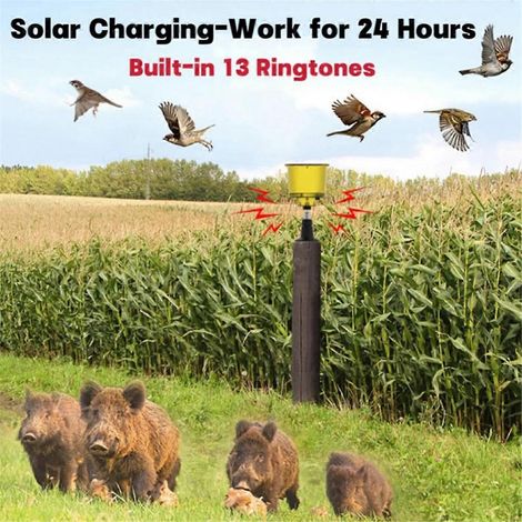 Nouveau répulsif solaire pour oiseaux, haut-parleur à enregistrement programmé, alarme sonore et lumineuse pour protéger les rizières. (1/4)