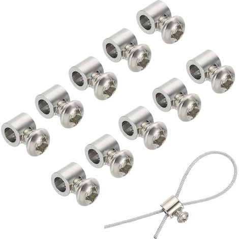 15 pcs Wire Rope Clips, Steel Cable Clamps, Wire Rope, Stainless Steel Single Hole Locking Cable Clamps for Cable Fittings, Single Hole Wire Lock Rope Fittings Clip, Silver