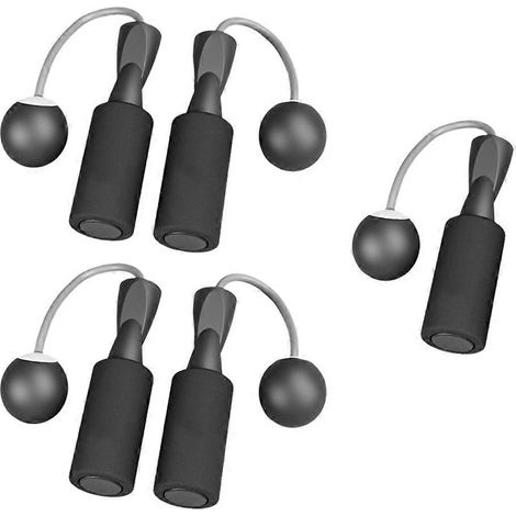Corde à sauter sans fil avec balles lestées, corde à sauter amincissante sans fil noire (1/5)