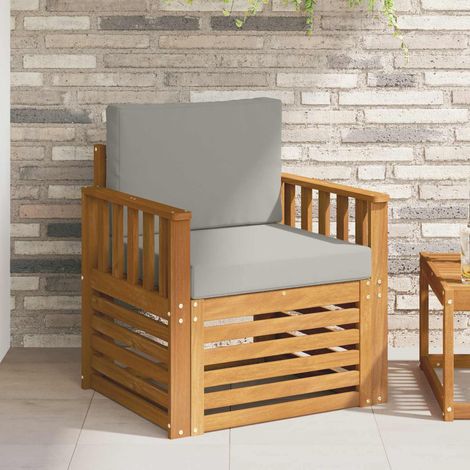 Outdoor-Sofagarnitur Massives Akazienholz und Polyester Natur