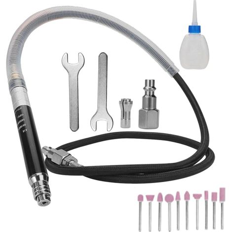 Micro Broyeur Pneumatique, 65000 Tr/Min Micro Meuleuse Droite à Air Stylo Broyeur à Crayons, Mini Meuleuse Rectifieuse Pneumatique Perceuse Pour Le Polissage, La Gravure Et La DéCoupe (1/5)