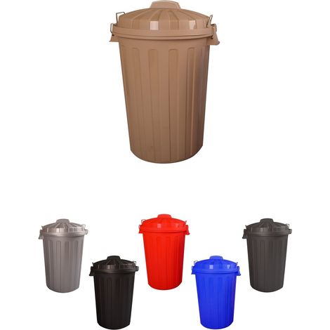 Cubo Basura Diseño  Moderno de plástico con Tapadera  Cubo resistente almacenaje y reciclar (1/5)