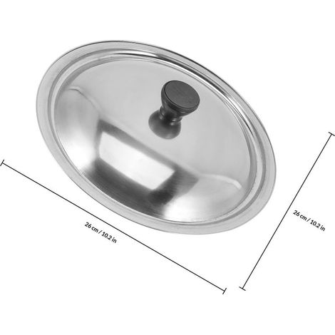 Set di 2 coperchi in acciaio inox per pentole, copripadelle antipioggia, coperchio di ricambio spesso per uso interno ed esterno (1/5)
