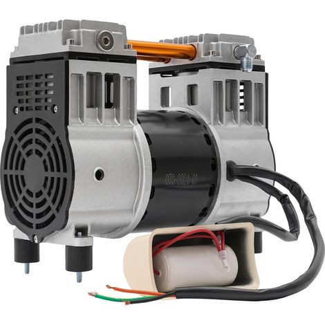 Tête de compresseur d'air 980 W avec 2 silencieux, 1380 tr/min, moteur Pure Copper pour usines, maisons, réparation automobile (1/5)