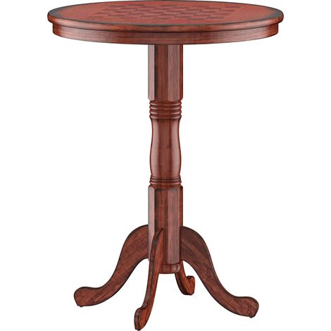 COSTWAY Round Wooden Pub Pedestal Side Table with Stable Base (1/5)