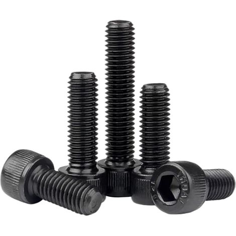 100 tornillos cilíndricos para máquina, tornillos de cabeza hueca hexagonal de acero al carbono 12,9, tornillos de cabeza hexagonal DIN912 M5x8/12/16/20/30 mm, tornillos completamente roscados (1/5)