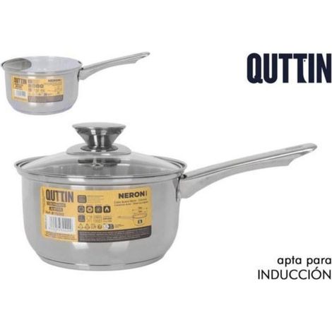 16 cms cazo  acero inoxidable con tapa cristal apto para induccion 2 litros new neron quttin
