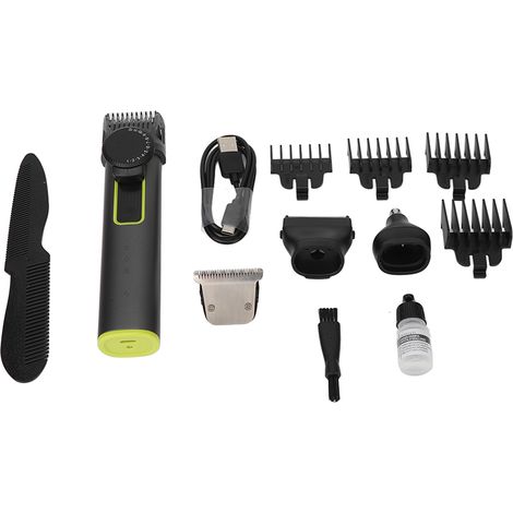 Tondeuse à barbe électrique 4 en 1 rechargeable par USB, réglable, étanche IPX7, tondeuse professionnelle pour les poils du nez (1/5)