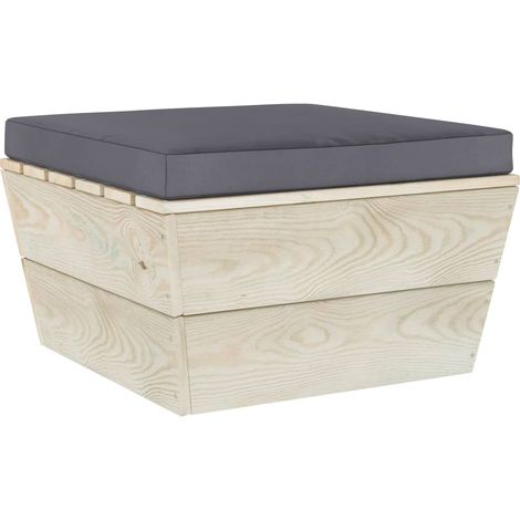 FIMEI Coussin de plancher de palette 60x60x6 cm Anthracite Tissu (1/5)