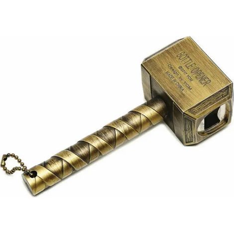 Vtizikl Ouvre-bouteille de bière en argent Marteau multifonction Décapsuleur à long manche en forme de Thor (1/5)