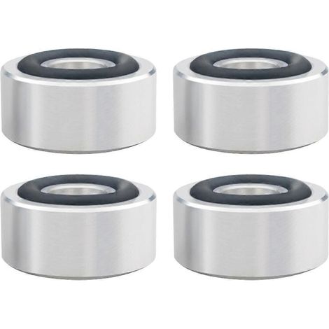 Lot de 4 pieds d'isolation pour haut-parleurs, en alliage d'aluminium, pour caisson de basses.-2.00X2.00X1.00CM-Silver
